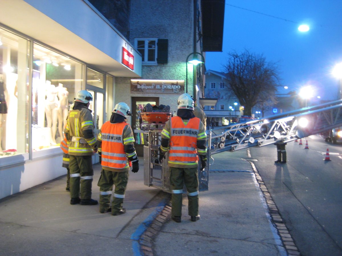 Brandübung im Zentrum von Reutte