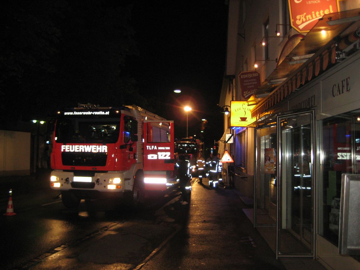 Brandübung in der Bäckerei Knittel Reutte