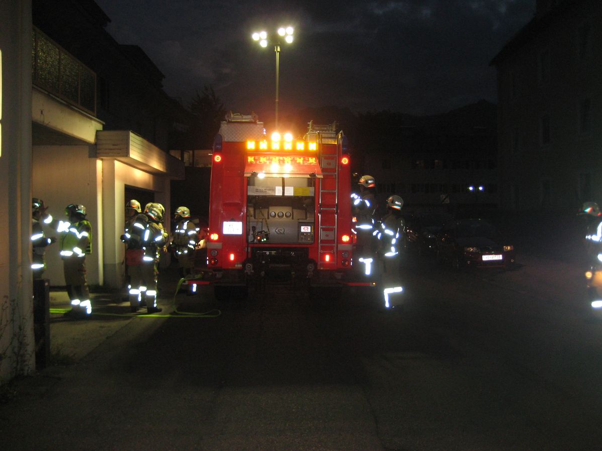 Übung - Tiefgaragenbrand im Obermarkt